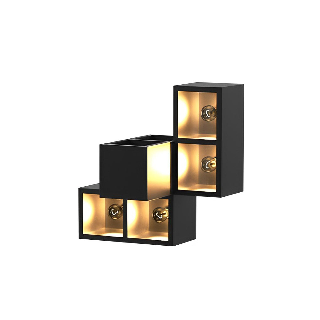 Waterproof Modern Black Wall Lamp with Integrated Flowerpot
