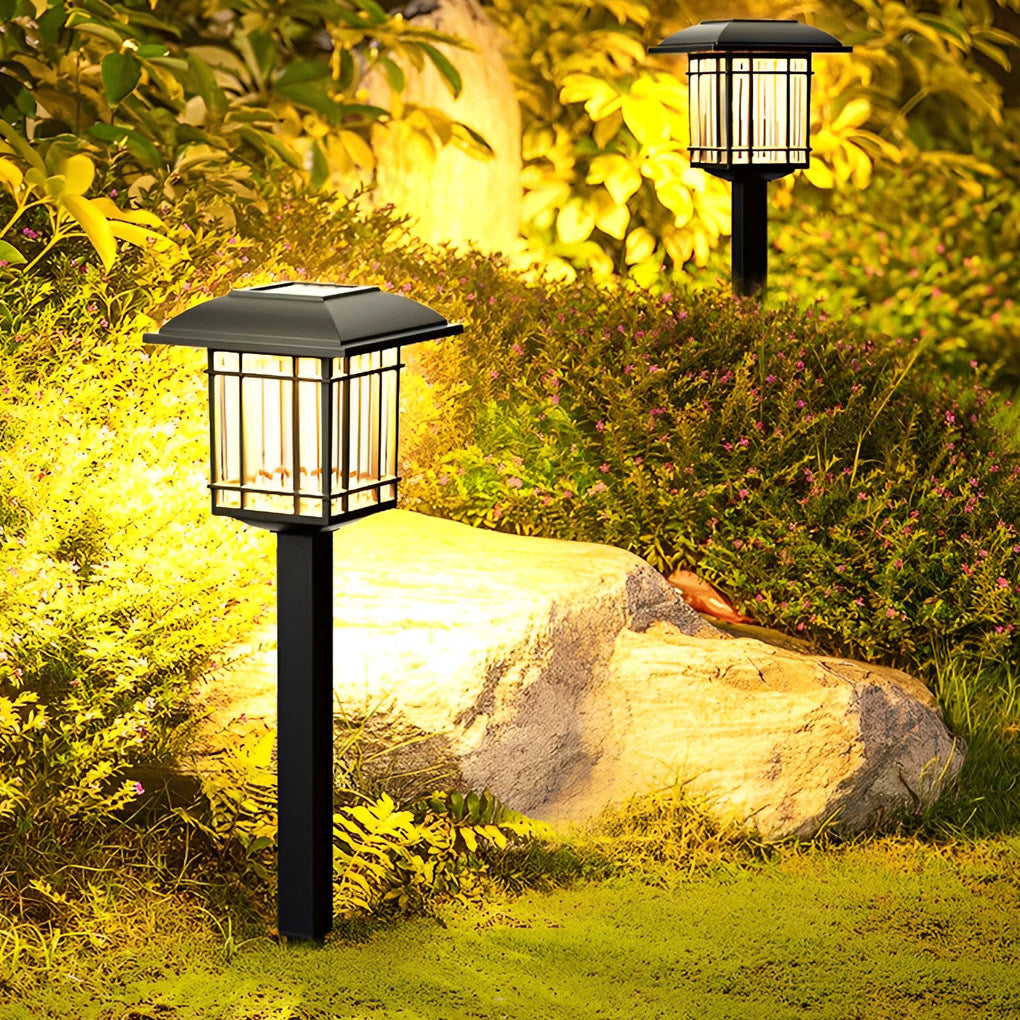 Modern Solar Square Lawn Light Set - Waterproof Outdoor Lighting