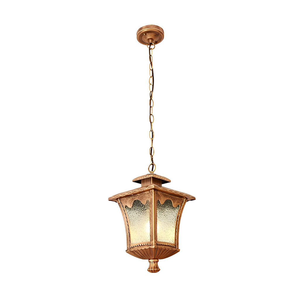 Waterproof Outdoor Pendant Light with Glass Shade & Aluminum Body