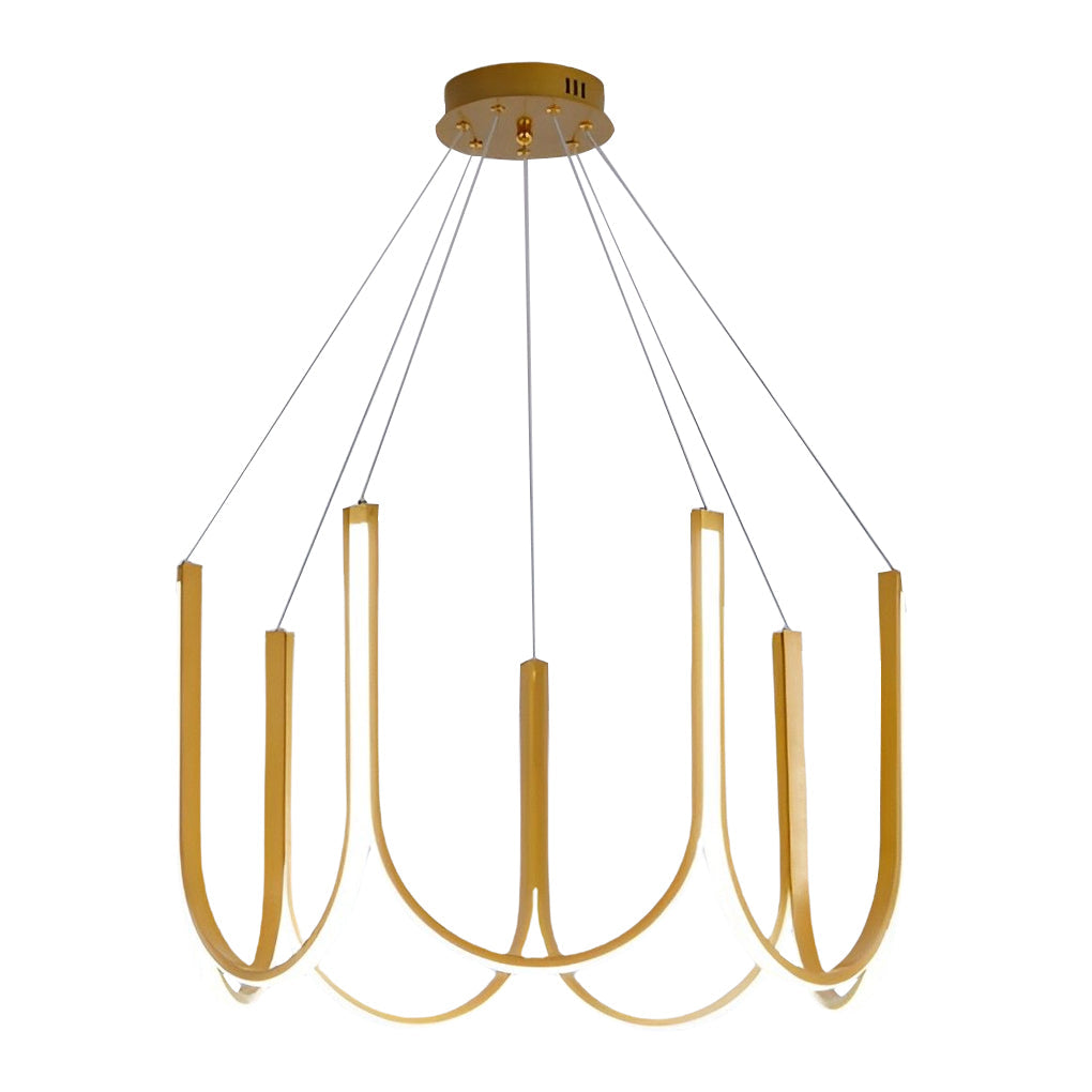 Modern LED Chandelier with 3-Step Dimming - Aluminum & Iron