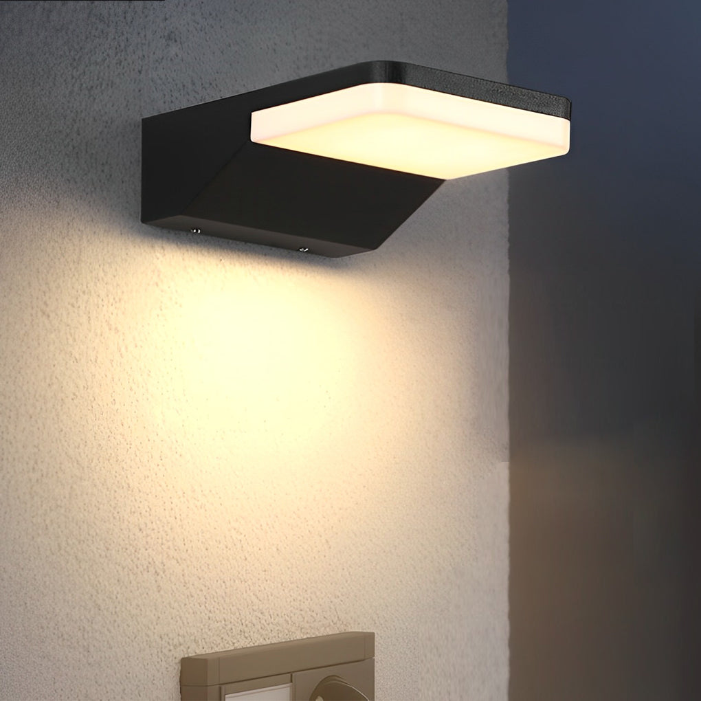 Modern Rectangular LED Outdoor Wall Sconce Black Waterproof