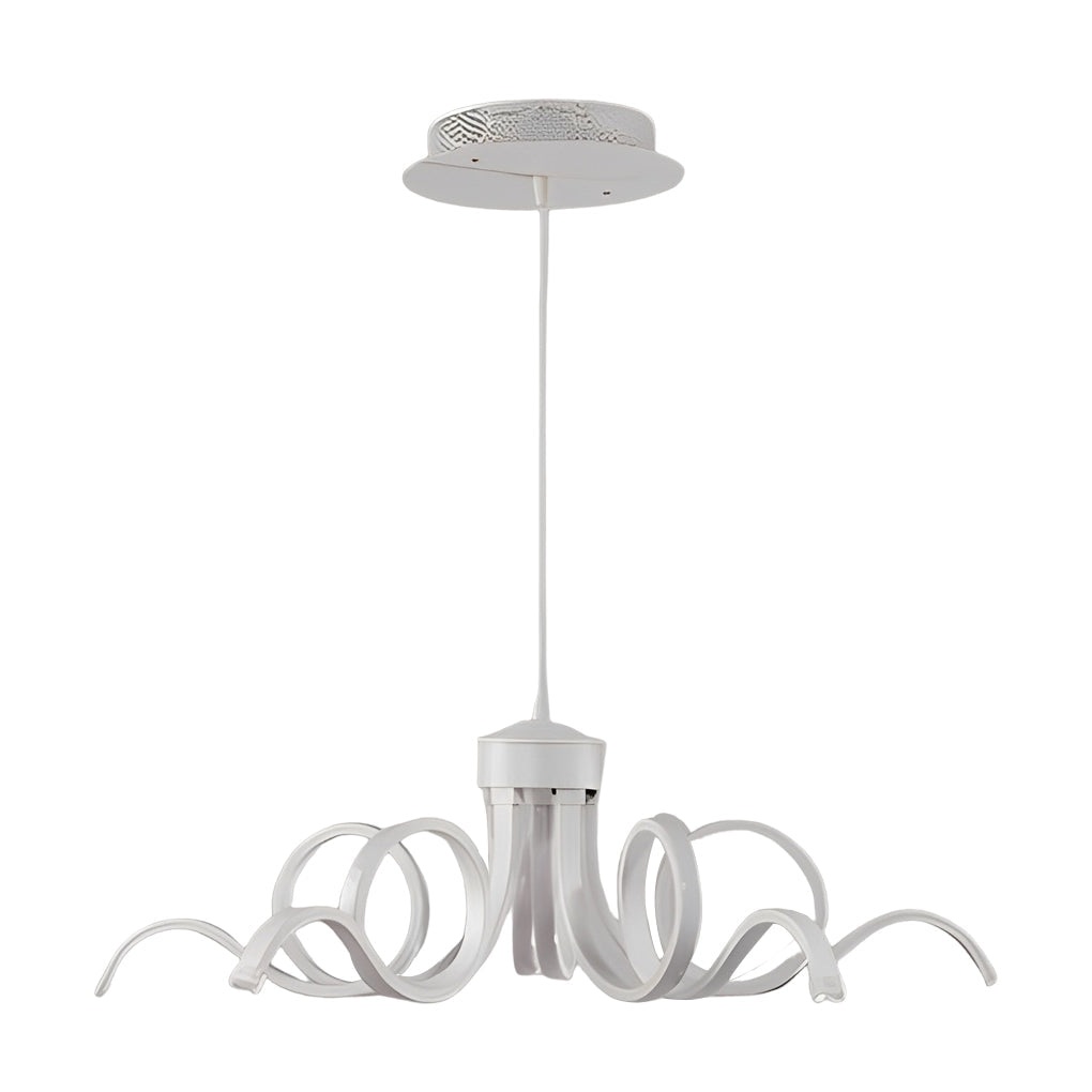 Modern Flower Petal LED Chandelier with Stepless Dimming - White
