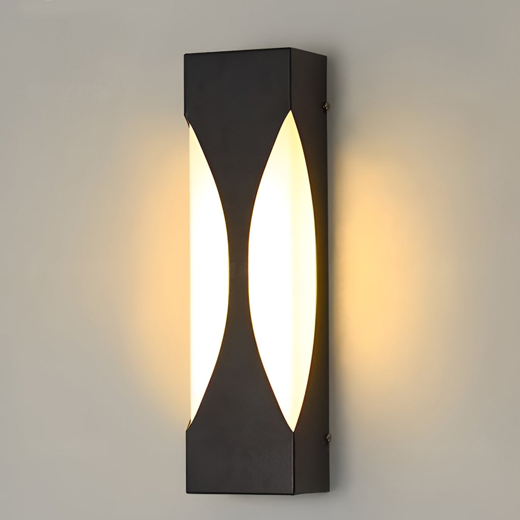 Modern Black LED Outdoor Wall Sconce - Waterproof Rectangular Design