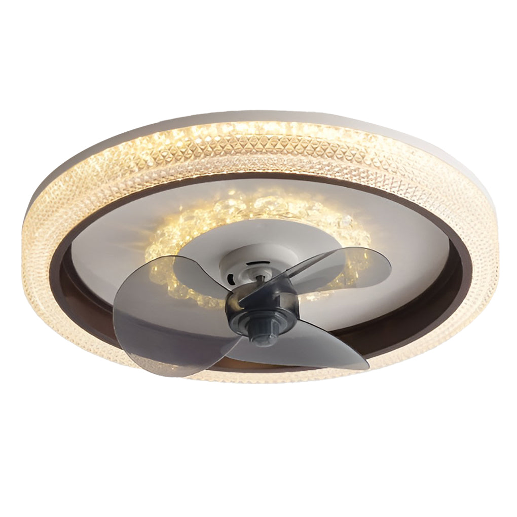 Modern LED Ceiling Fan Light with Dimmable Remote & 360° Rotation