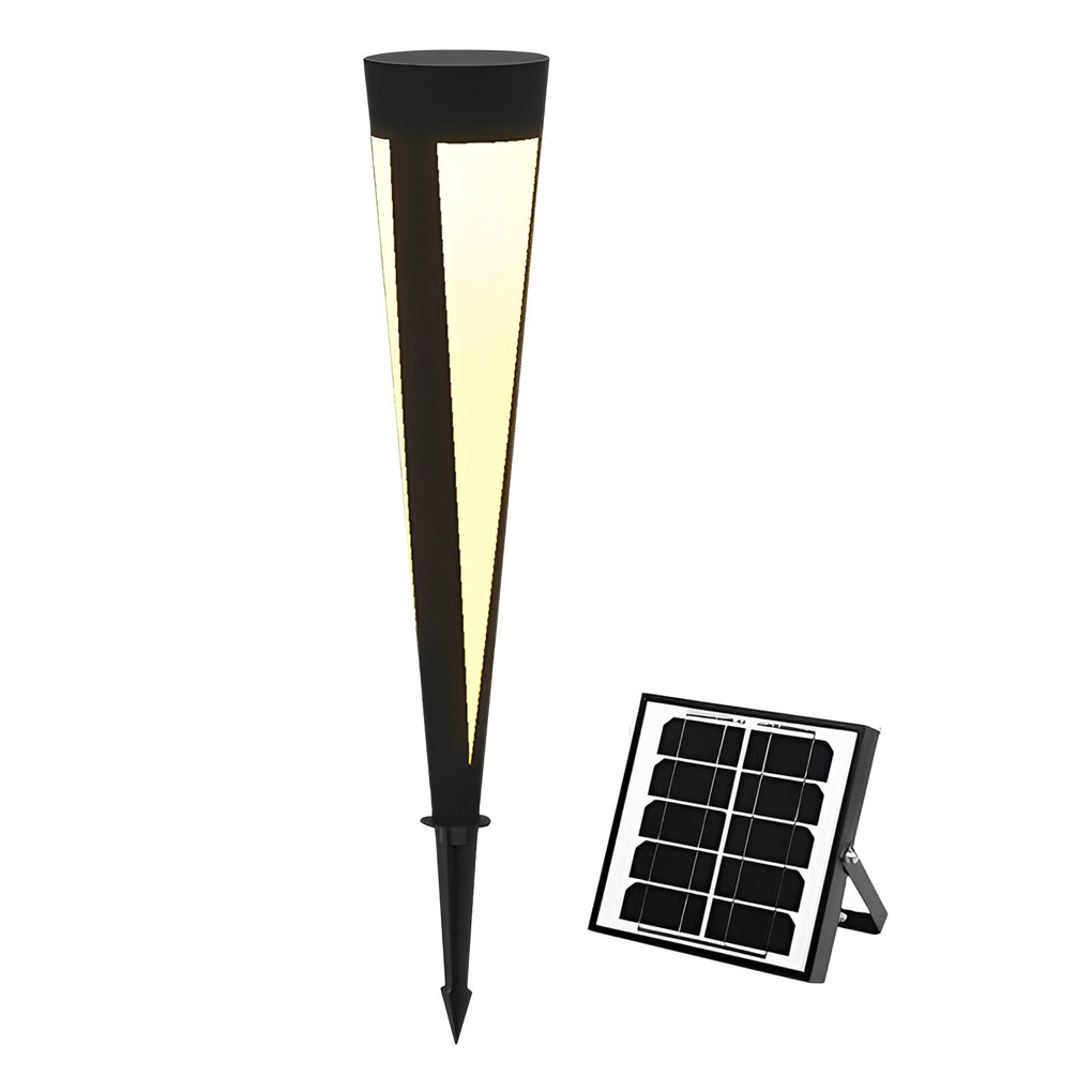 Modern Gray Solar LED Lawn Light Waterproof Aluminum Outdoor