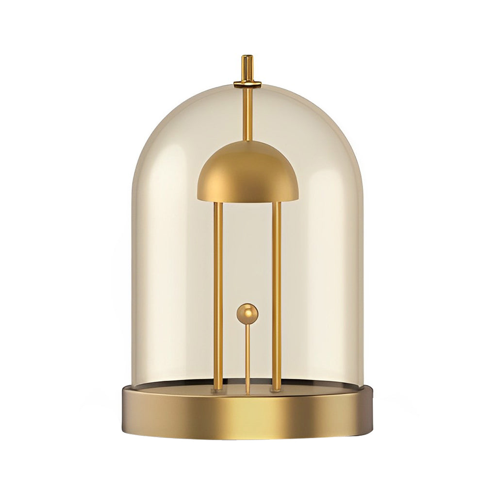 Dome Smoked Glass Cordless Table Lamp with Detachable Shade