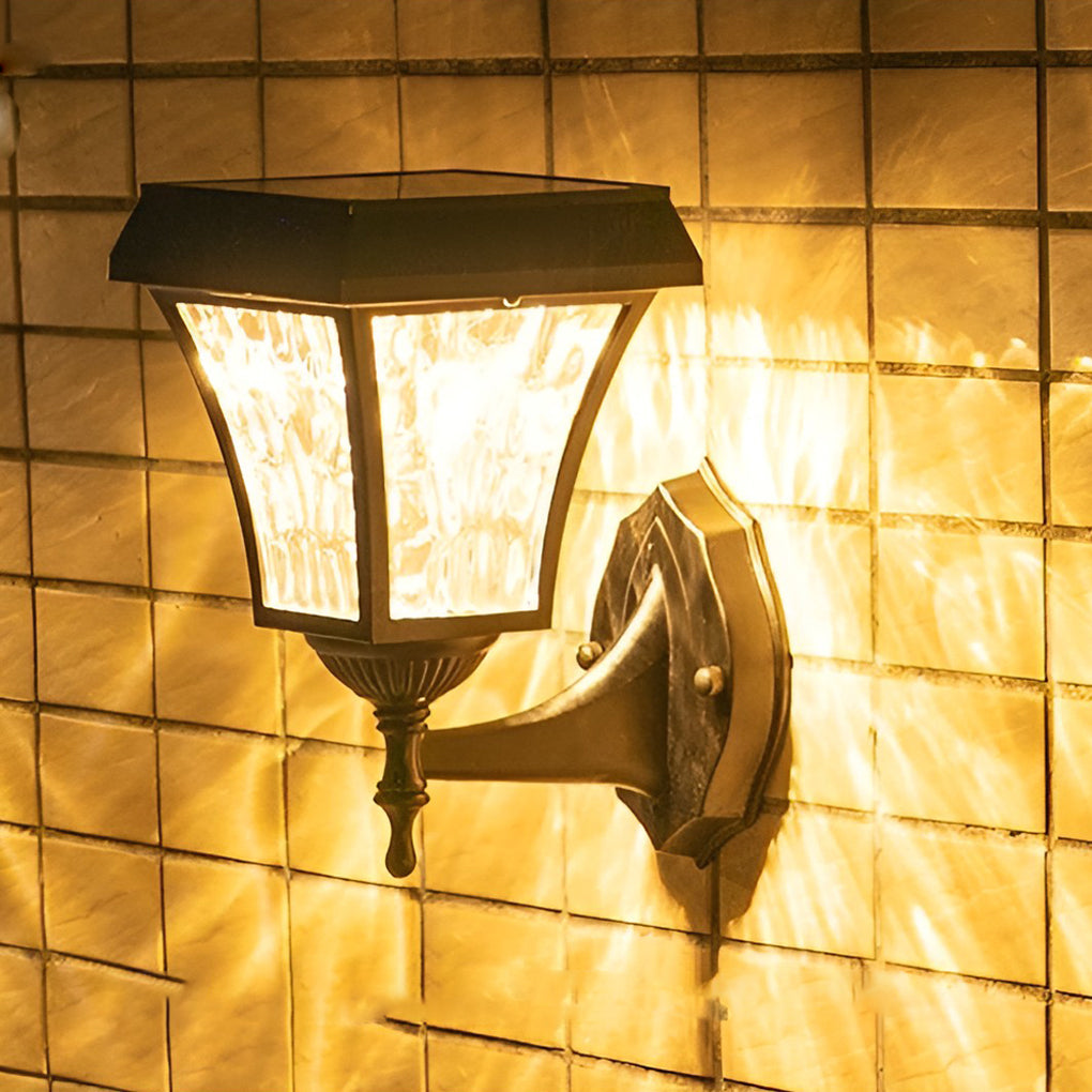 Solar LED Outdoor Wall Sconce with Touch Switch – Waterproof