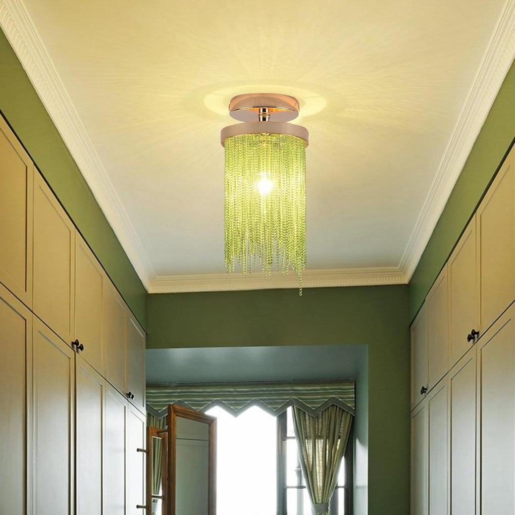 Modern Farmhouse Tassel Semi Flush Mount Ceiling Light