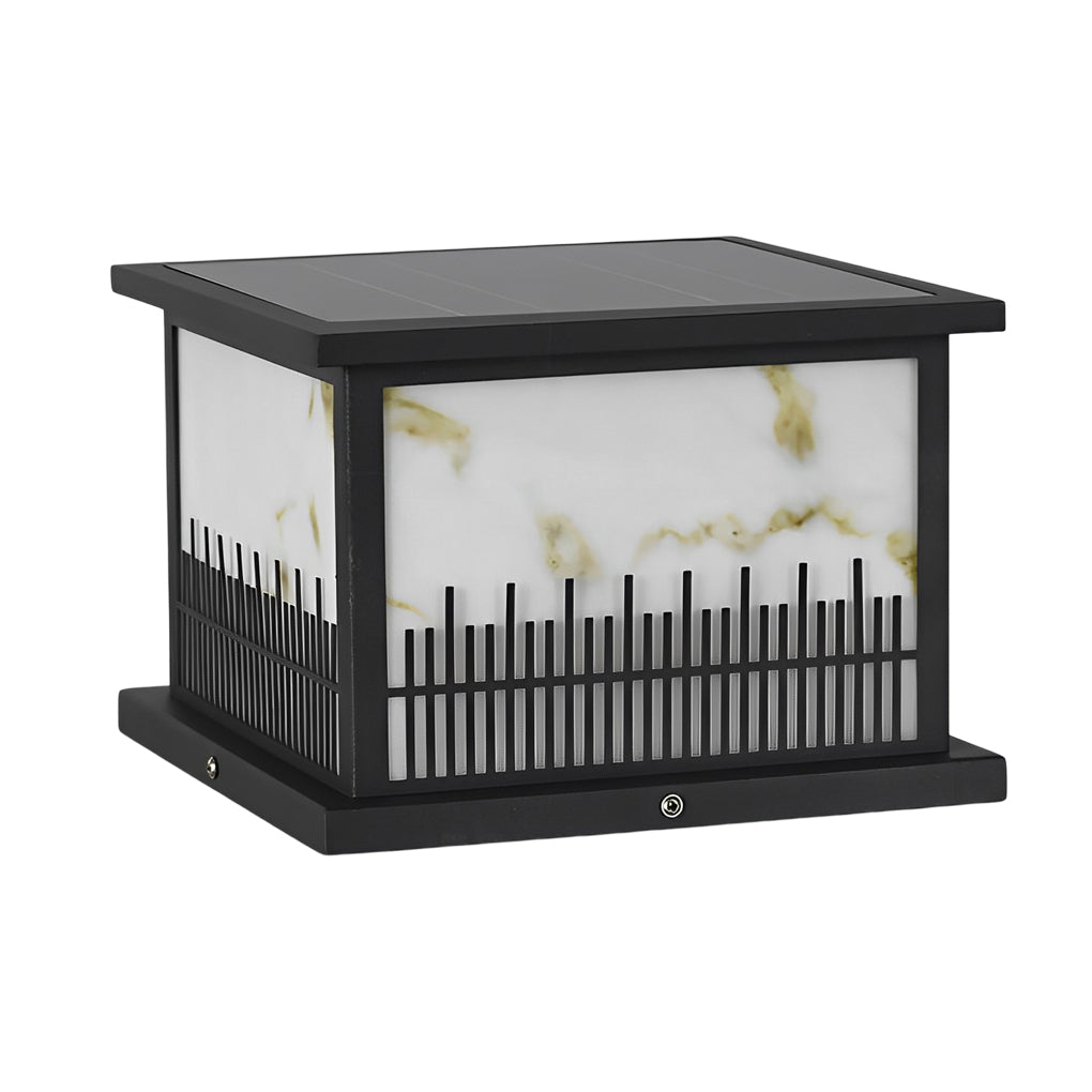 Square Solar Fence Post Light with 3-Step Dimming & Remote Control