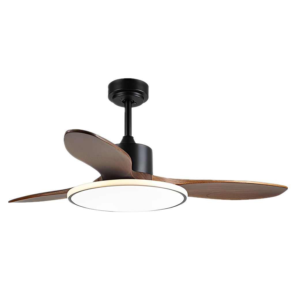 Modern Wood Ceiling Fan Light with Remote Control & 3-Step Dimming