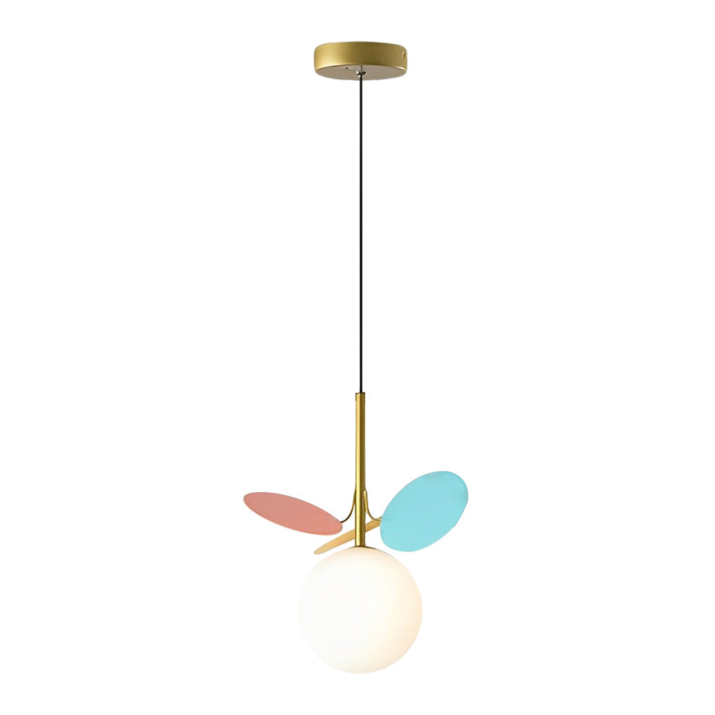 Modern Glass Flower Leaf Pendant Light with Adjustable Wire
