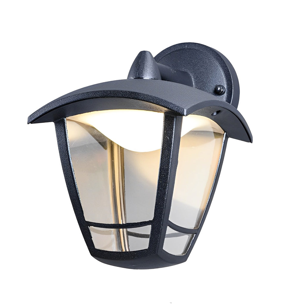 Industrial Black Aluminum Outdoor Wall Sconce with Acrylic Shade