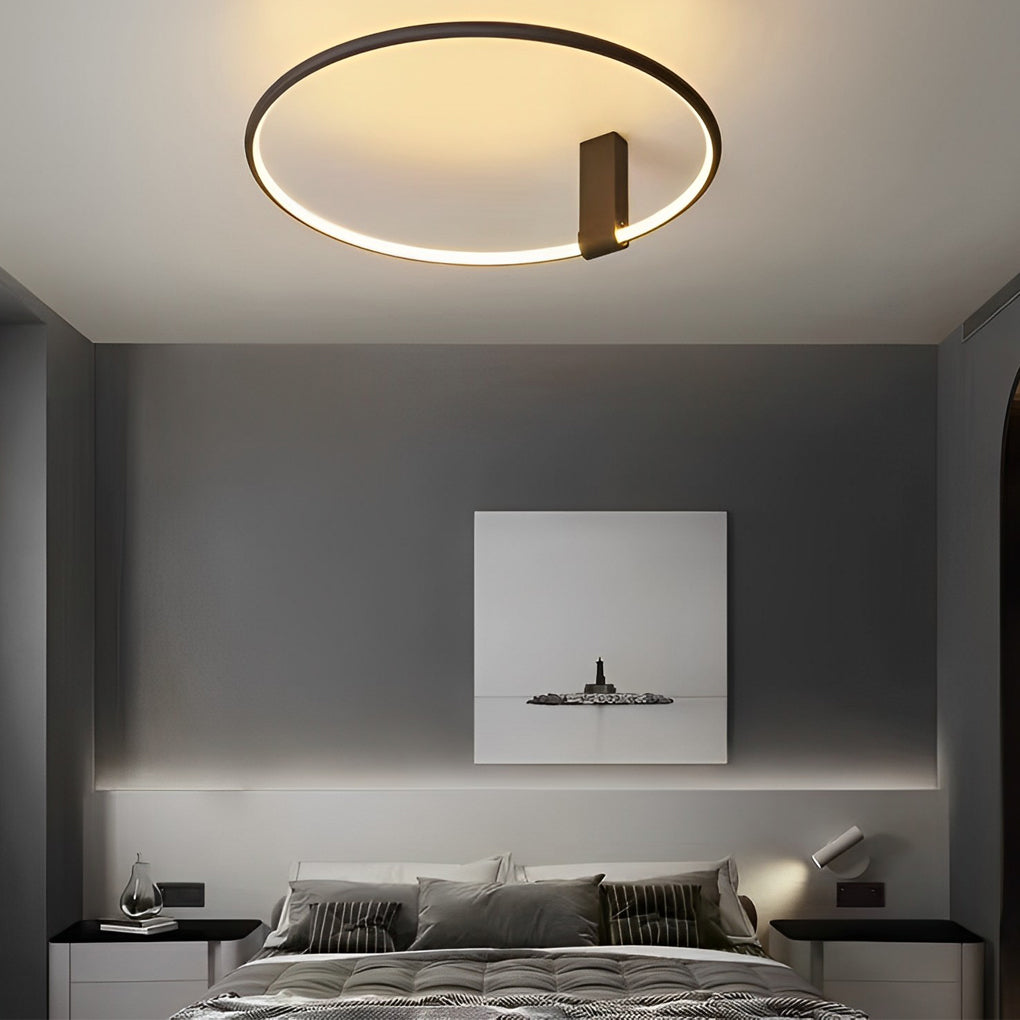 Adjustable Modern Round LED Ceiling Light - 3-Step Dimming Black