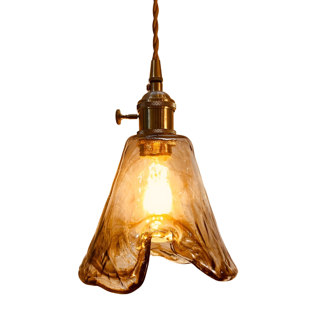 Modern Glass Pendant Light with Electroplated Metal Finish