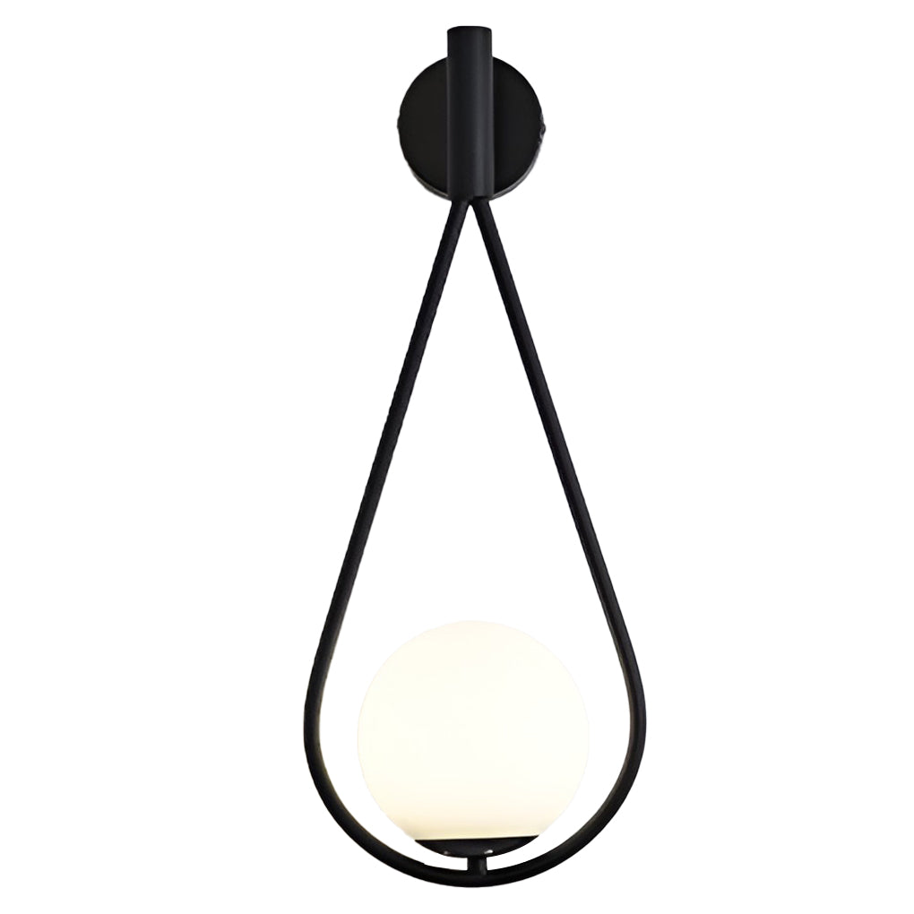 Water Drop Glass Wall Sconce Modern LED Light Fixture Black Gold
