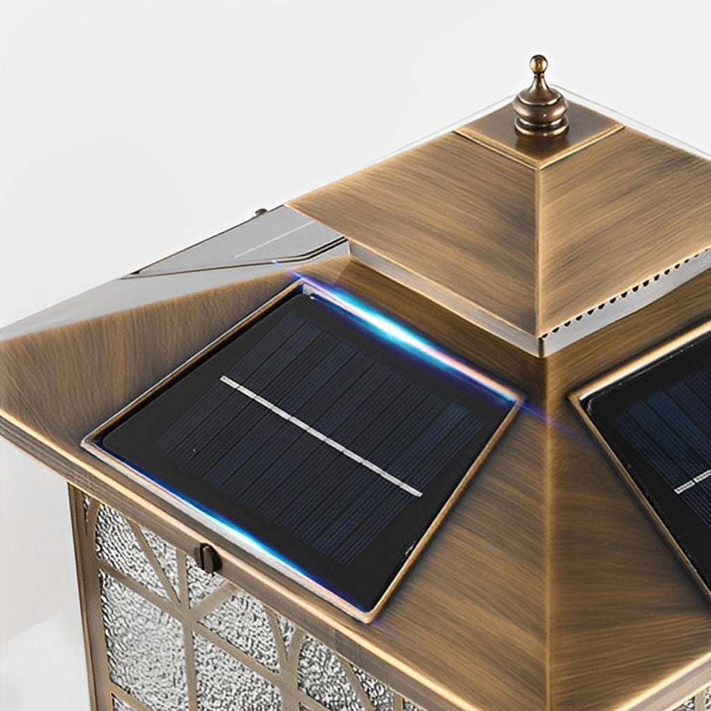 Modern Bronze Solar Post Cap Light with 3-Step Dimming