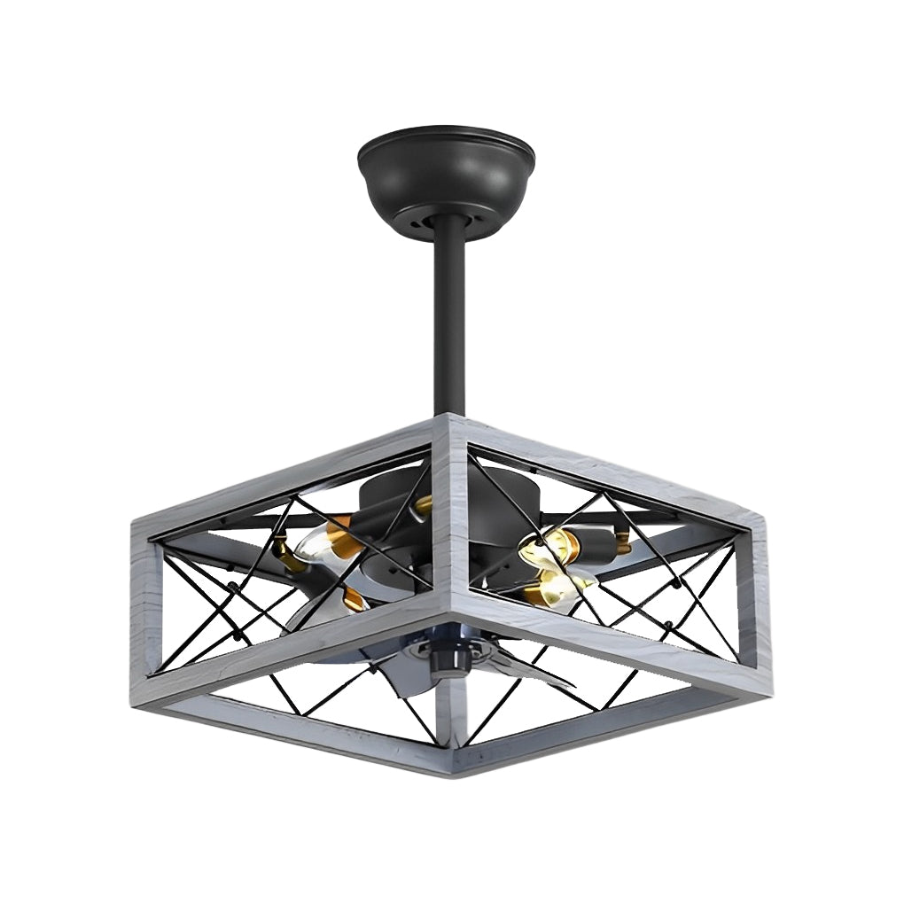 Retro Bladeless Ceiling Fan with Remote & Dimmable LED Light