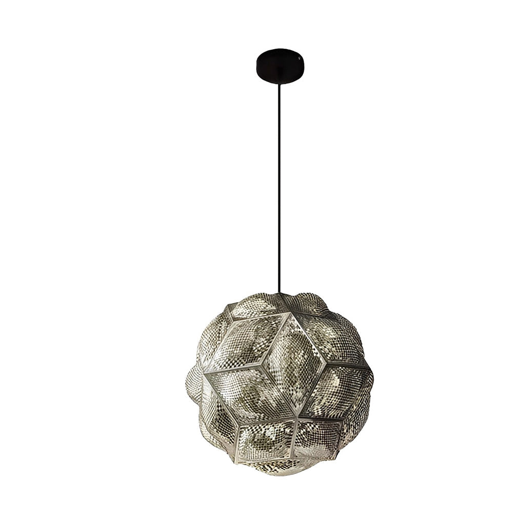 3D Geometric Stainless Steel Pendant Light - Modern Spherical Design