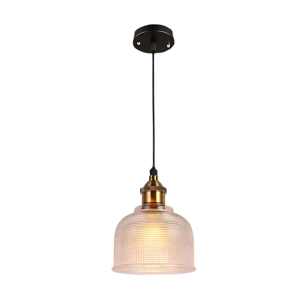 Electroplated Glass Bowl Pendant Light Modern Dining Lamp