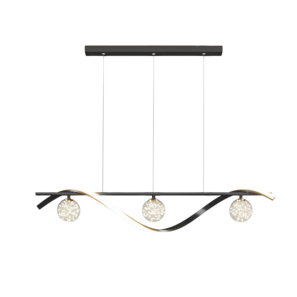 Modern Glass Ball Chandelier with Three-Step Dimming | LED Pendant