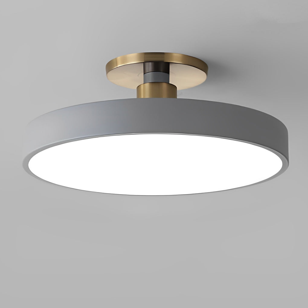 Modern Circular LED Semi-Flush Mount Ceiling Light