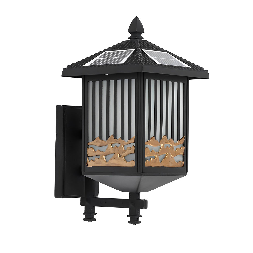 Modern Solar LED Outdoor Wall Light with Die-Cast Aluminum Frame