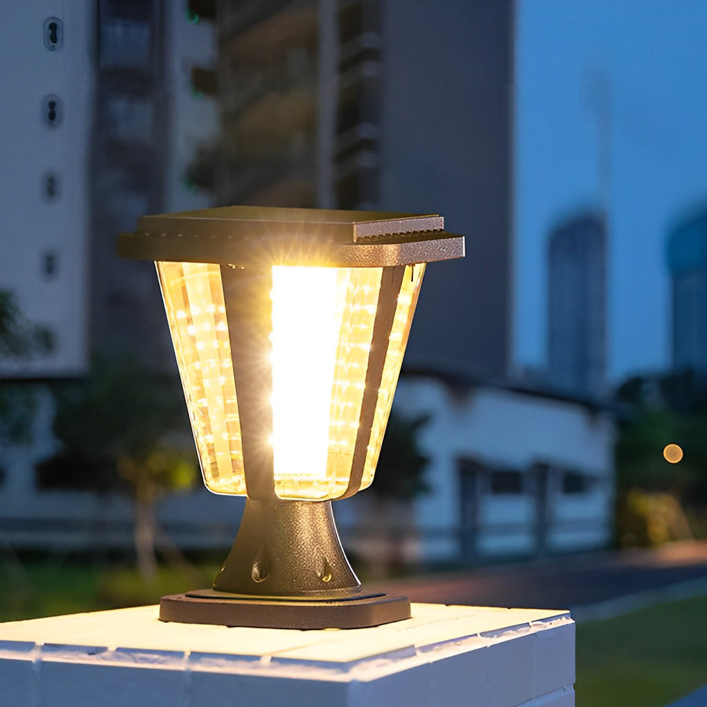 Modern Solar Motion Sensor Post Cap Light - Aluminum & Acrylic