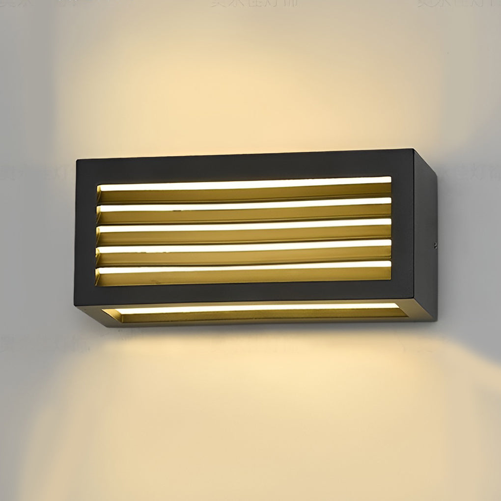 Rectangular Waterproof LED Outdoor Wall Sconce - Black Aluminum