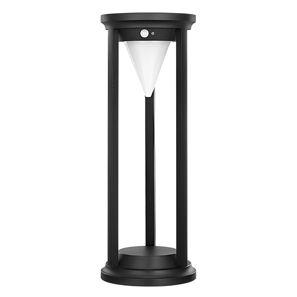 Solar LED Path Light Modern Black Aluminum Adjustable Brightness