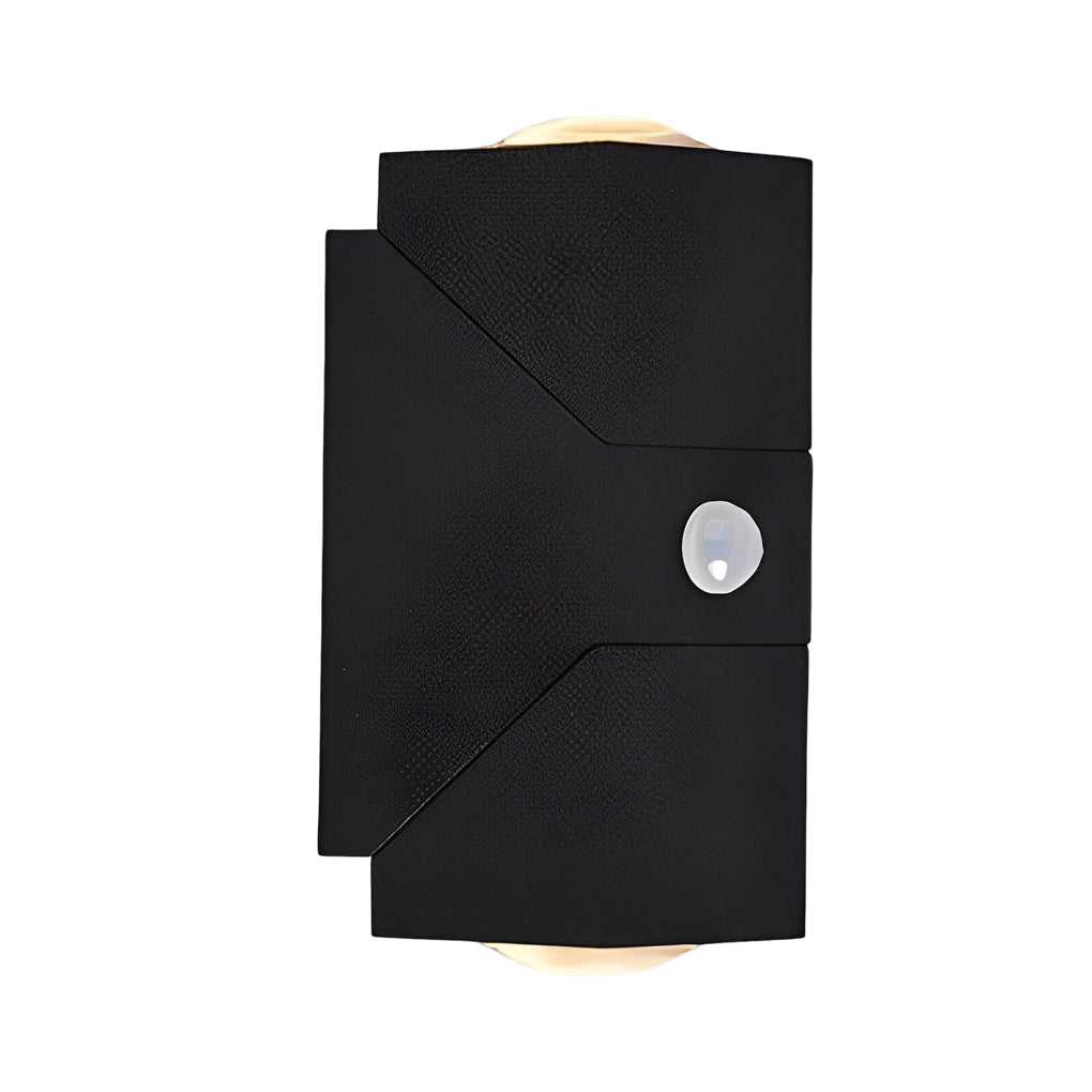 Modern Motion Sensor Black Outdoor Wall Lamp with Adjustable Light