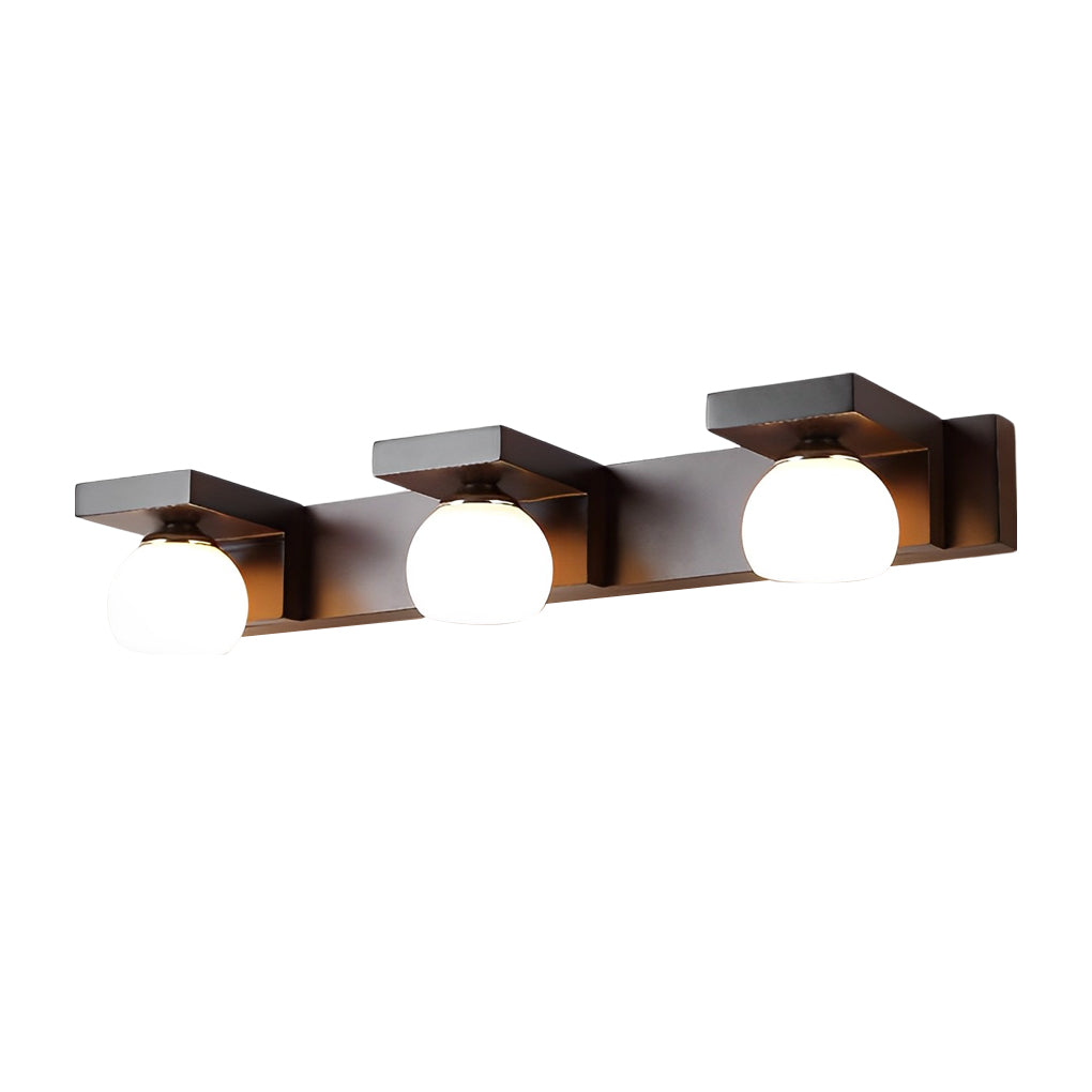 Modern Wood Bathroom Vanity Light with Adjustable Spotlights