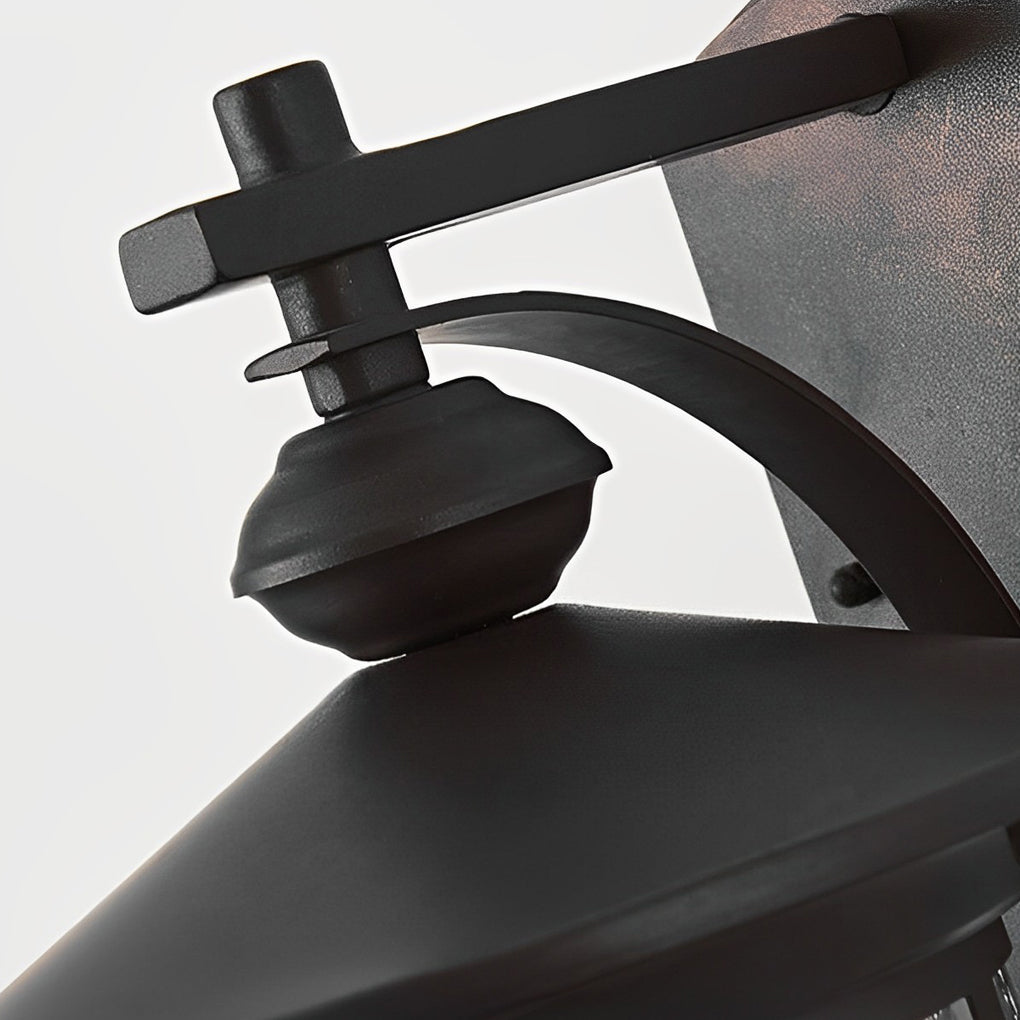 Modern Matte Black Outdoor Wall Lamp with Glass Shade IP44 Waterproof