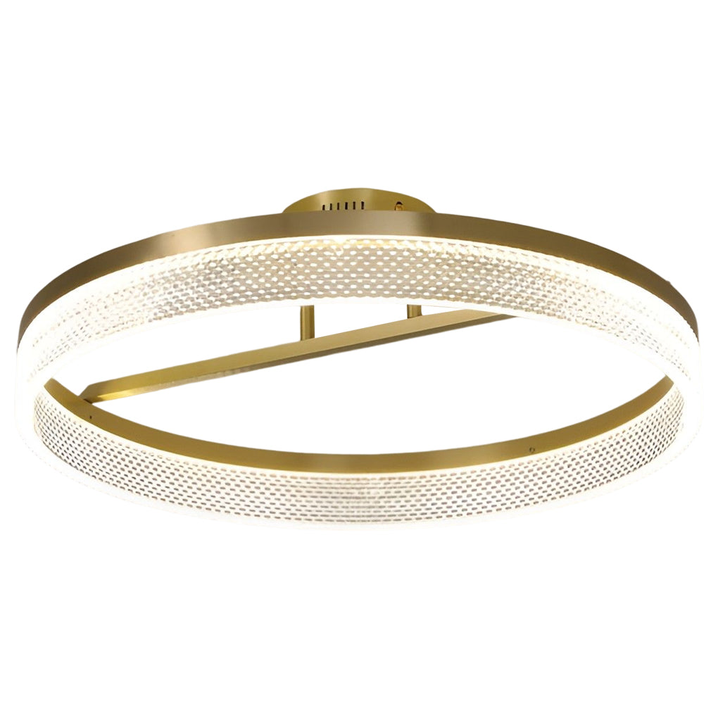 Modern Round Gold Ceiling Light 60W LED Flush Mount Acrylic Lamp