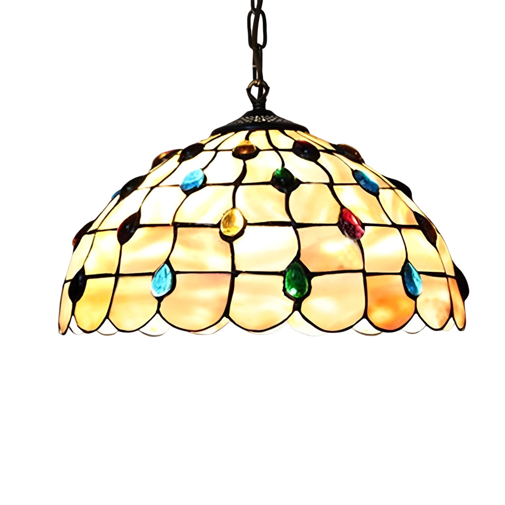 Handmade Baroque Glass Chandelier with Colorful Design