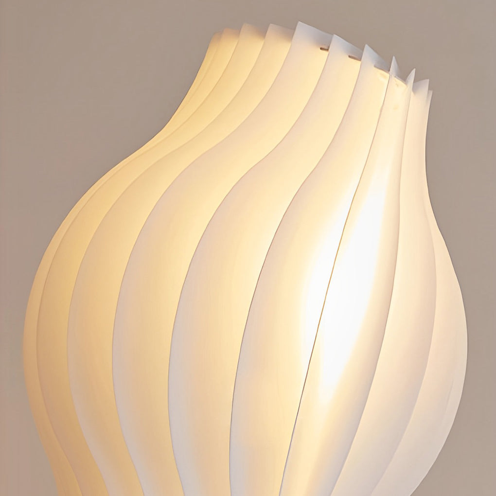 Modern Coastal Wavy Acrylic LED Floor Lamp White 68"