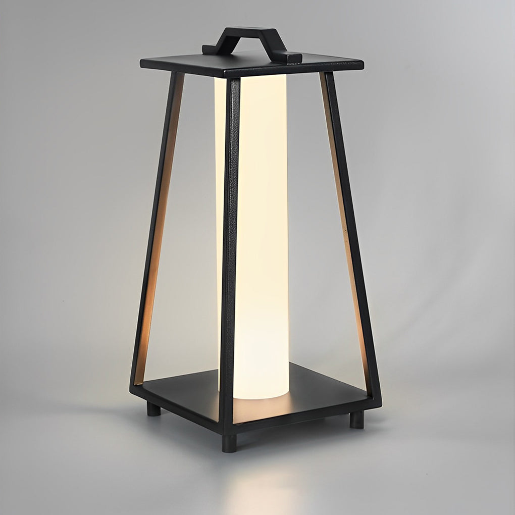 Modern Black LED Outdoor Floor Lamp with Handle – Portable Lantern
