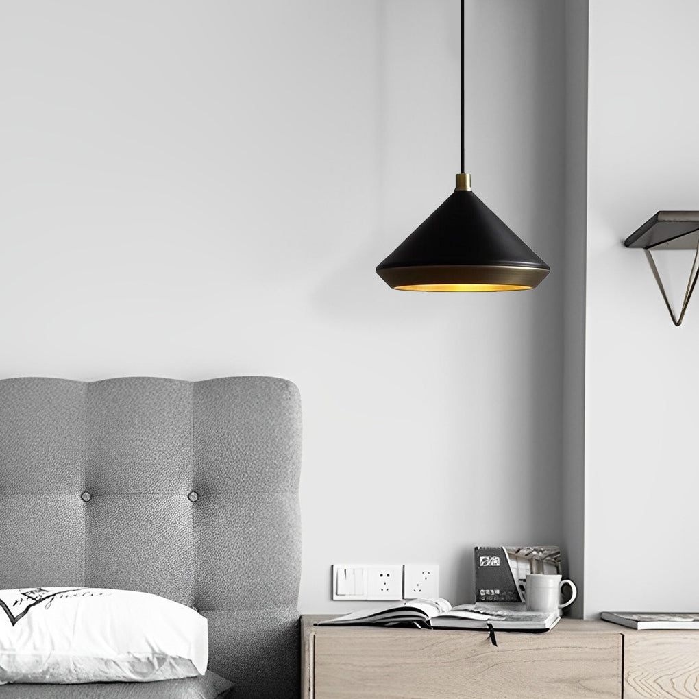 Modern Conical Dome Pendant Light in Aluminum - Adjustable Height