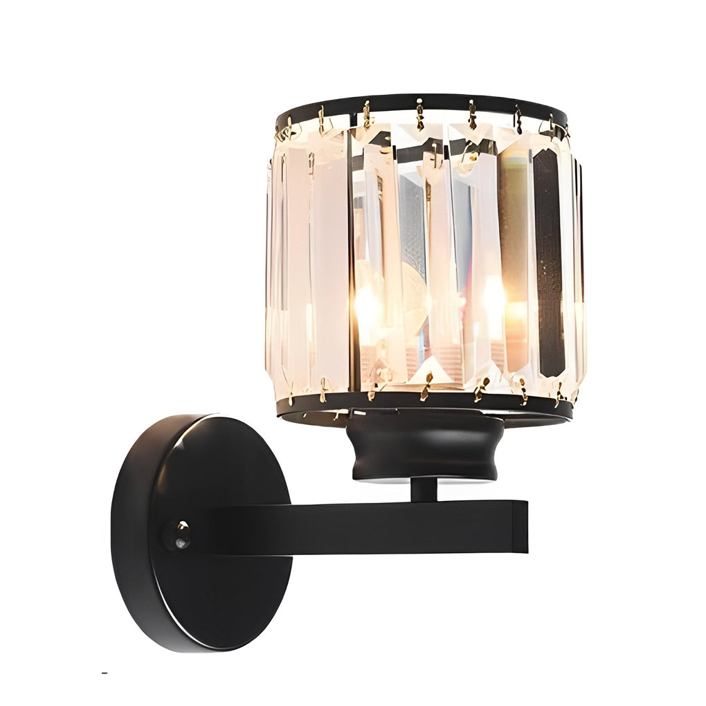 Modern Crystal Glass Wall Sconce with Rotating Shade