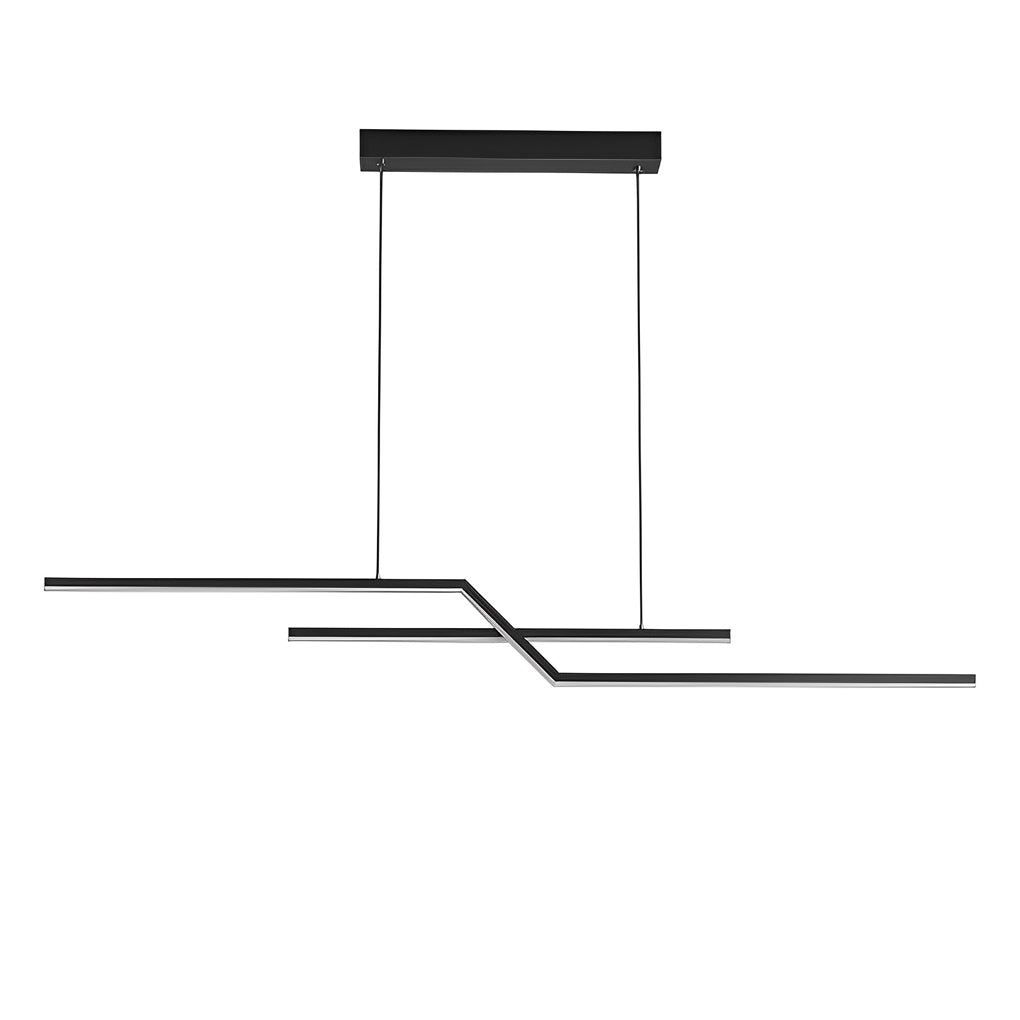 Modern Wave Linear LED Pendant Light with 3-Step Dimming
