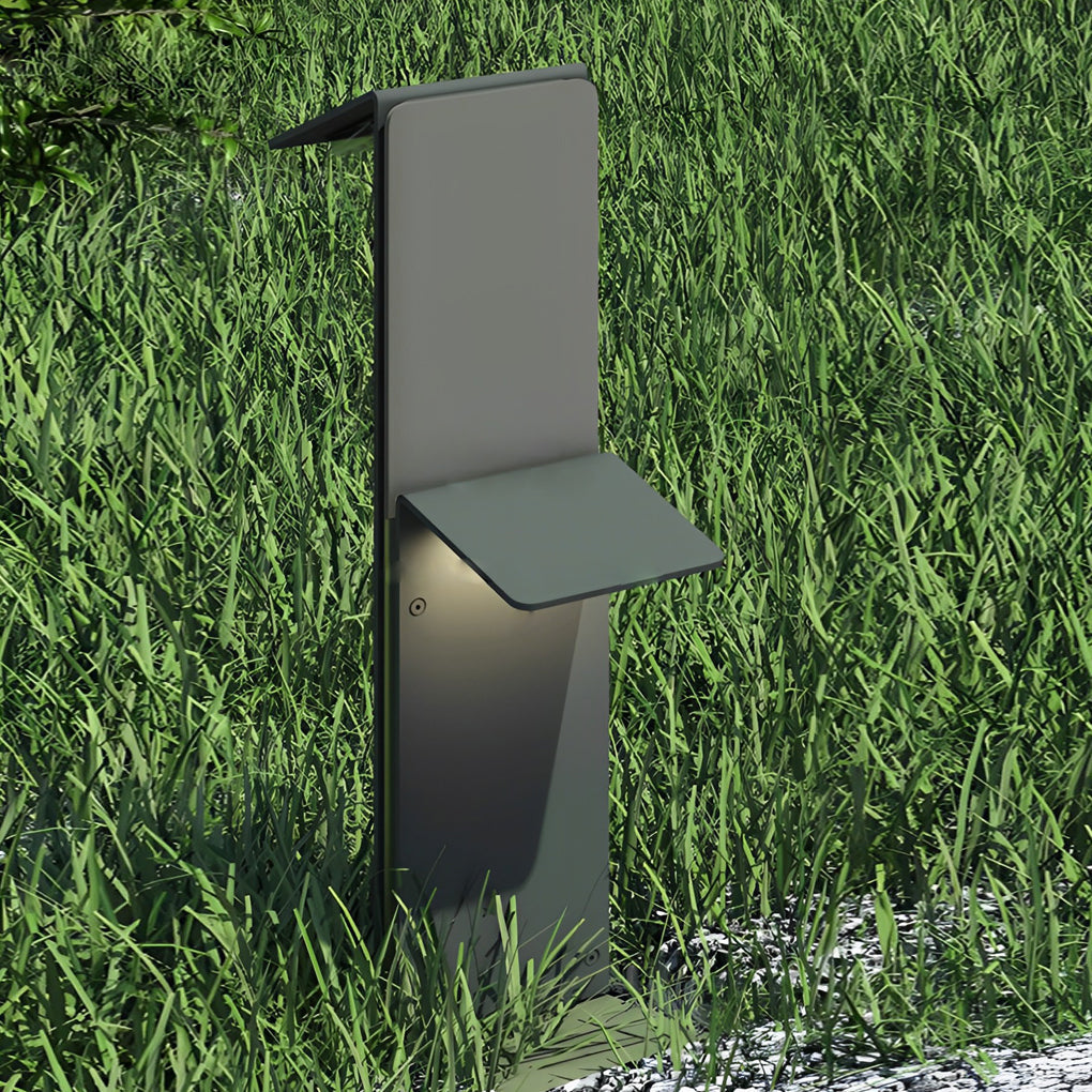 Modern Solar Pathway Light Dual Panel Stainless Steel LED