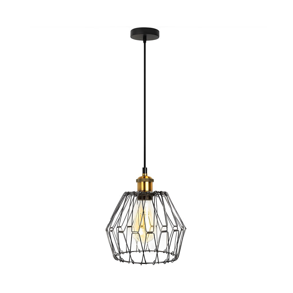 3-Light Adjustable Iron Cage Pendant Light Industrial Chandelier