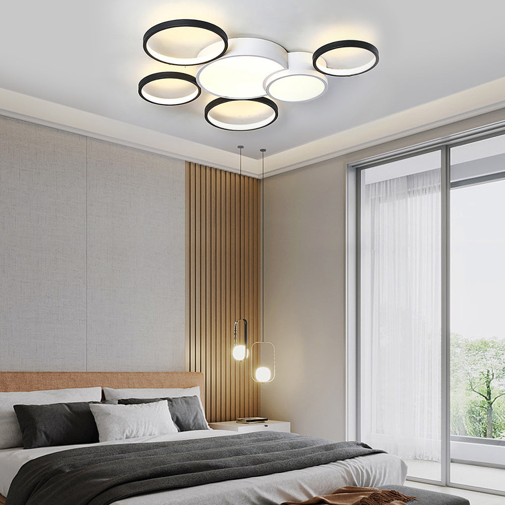 Multi-Circle LED Flush Mount Ceiling Light - Modern Minimalist