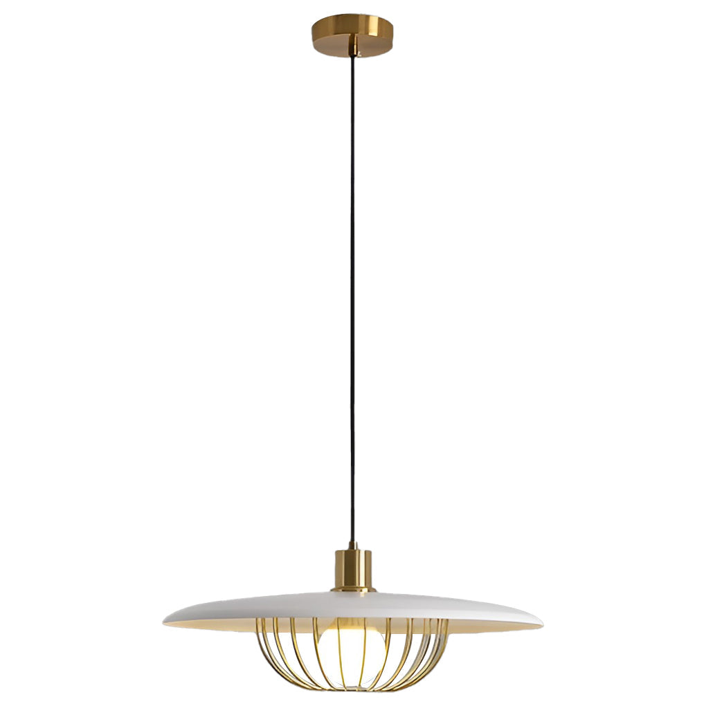 Modern Circular Iron Pendant Light with Three-Step Dimming