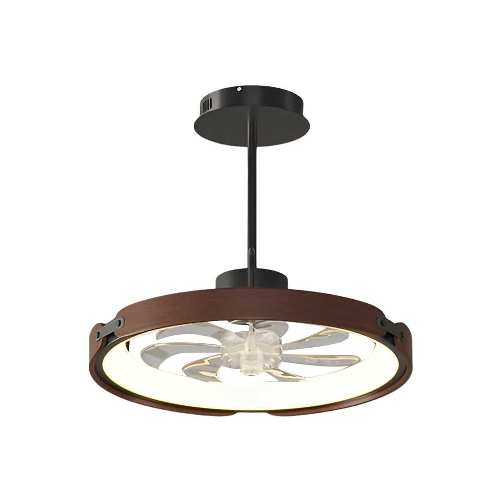 Wood Bladeless Ceiling Fan Light with LED & APP Control