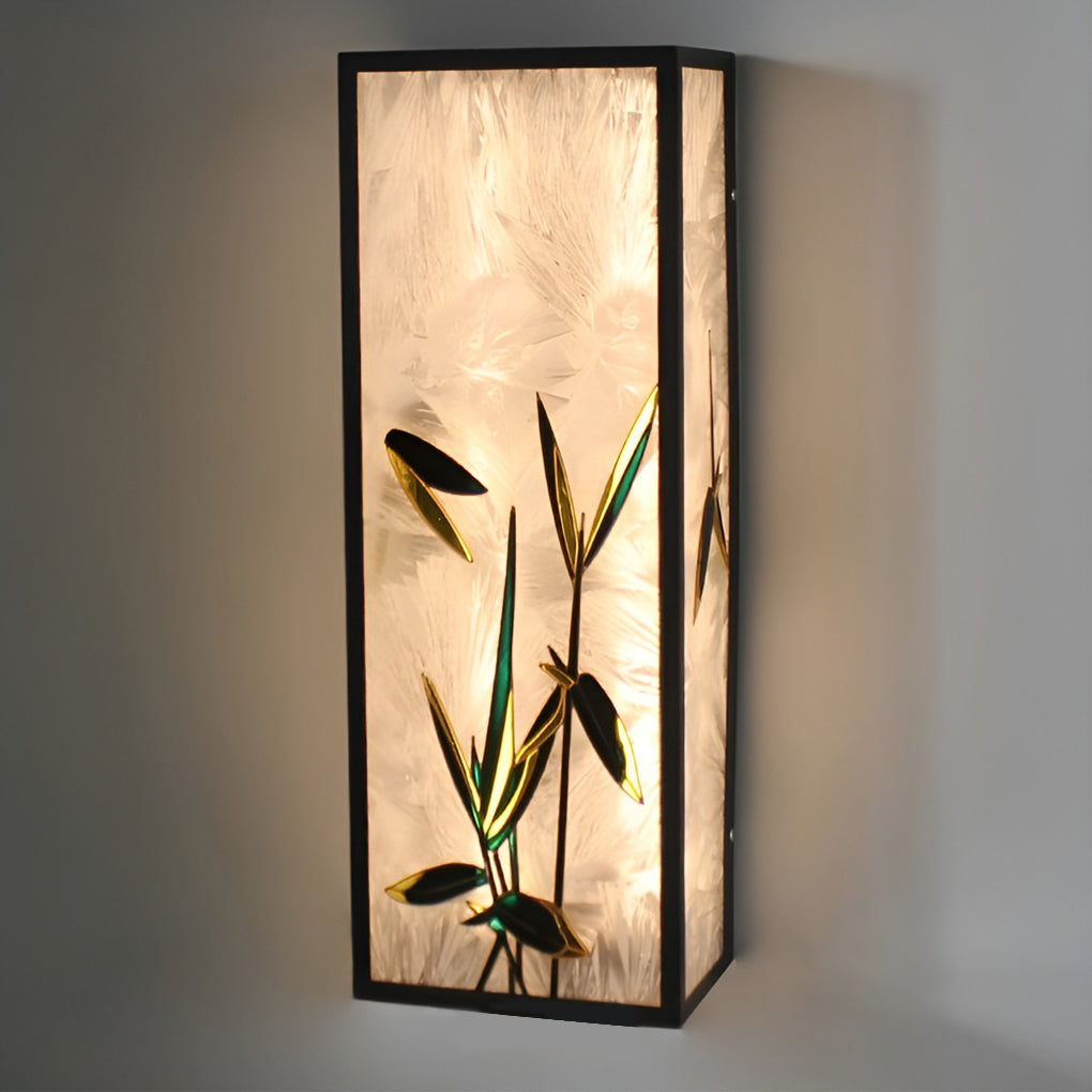 Vintage LED Outdoor Wall Sconce with Floral Acrylic Shade