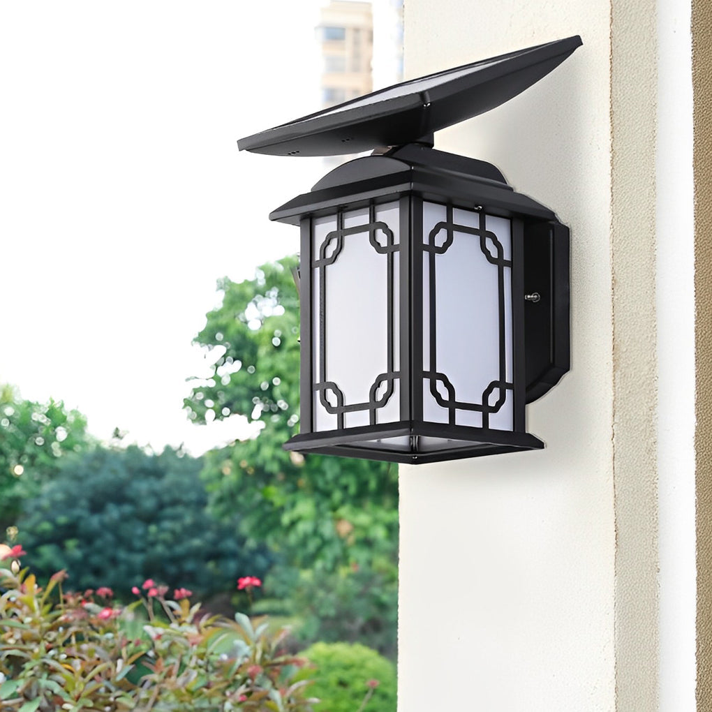 Modern Solar LED Outdoor Wall Light with Remote – Dimmable &