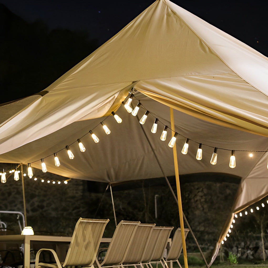 40-Light Retro Solar String Lights with USB Rechargeable Option