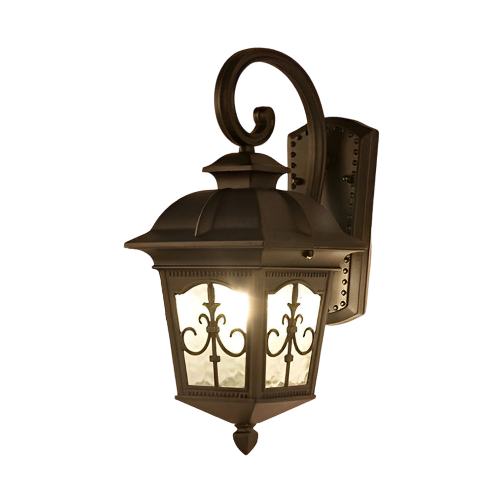 Retro European Outdoor Wall Light - Die-Cast Aluminum & Glass
