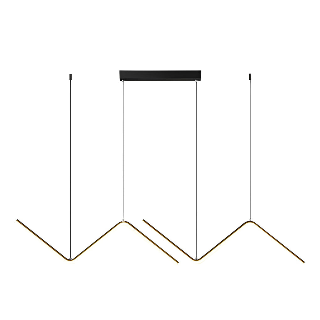 Wavy Linear LED Pendant Light with 3-Step Dimming