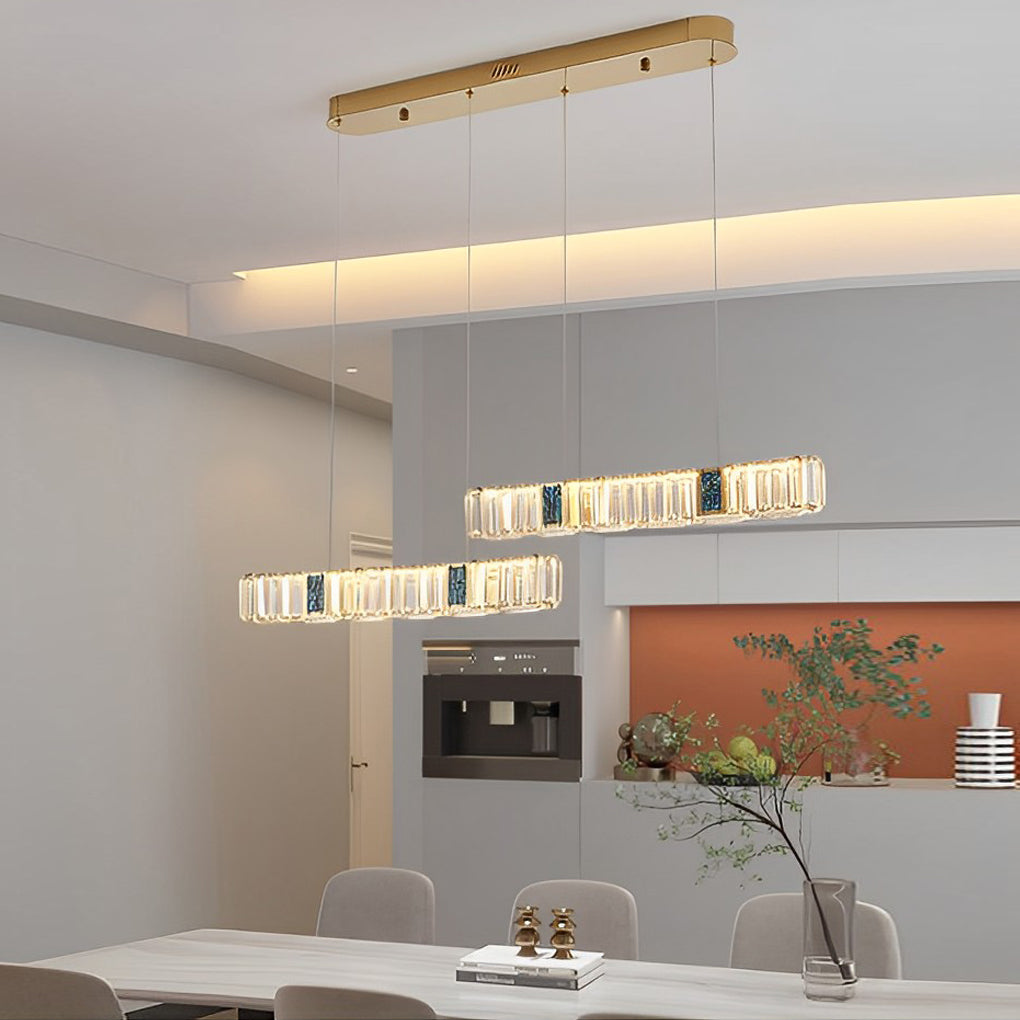 Modern Crystal LED Dining Room Chandelier - Three Step Dimming
